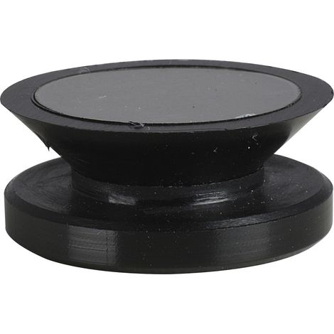 Glaspunkthalter Mini, 20 mm, 6 - 8 mm Glas,Kunststoff schwarz/Kappe Edelstahl