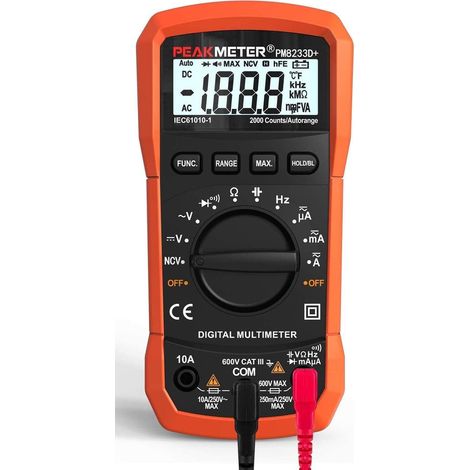APEX Multimètre numérique à plage automatique, testeur de tension ampère-ohm AC/DC, testeur multifonction avec tests de résistance etc. (1/5)