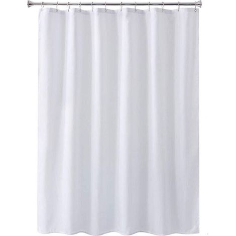 Thick, plain polyester shower curtain, waterproof and mildew-resistant, ideal for bathrooms and hotels. This plain white polyester shower curtain (120 g/m², 120 x 200 cm) (1/4)