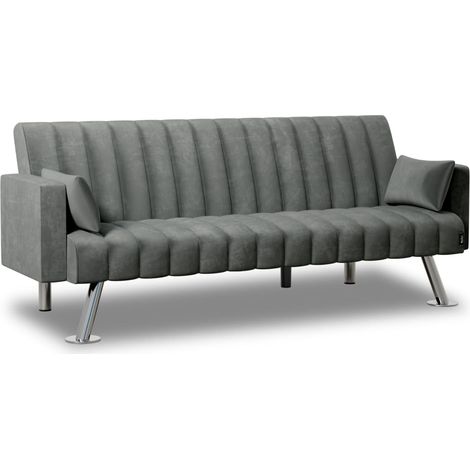 Nalui Sofá Cama Gris Antracita One Lines 3 Plazas Acolchado