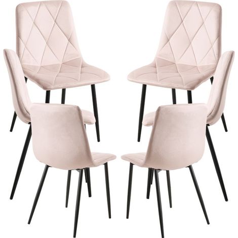 Packs Sillas Comedor - Pack 6 Sillas Lyke Terciopelo - Rosa (1/5)