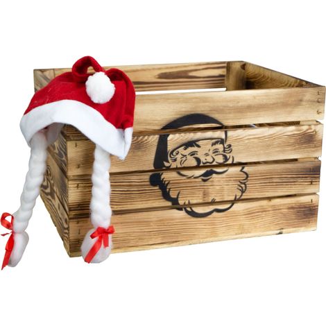 Obstkiste geflammt mit schwarzem Weihnachtsmann (1/5)