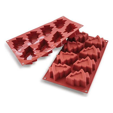 Silikonform für Weihnachtsbäume, geeignet für Einzelportionen. (1/3)