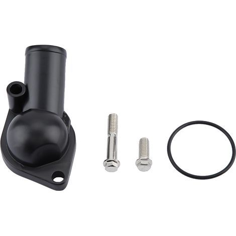 pour chev 305 thermostat housing Thermostat de moteur de logement en alliage d'aluminium CNC noir col de l'eau 15 ° pour SB & BB 265 283 305 327 (1/5)