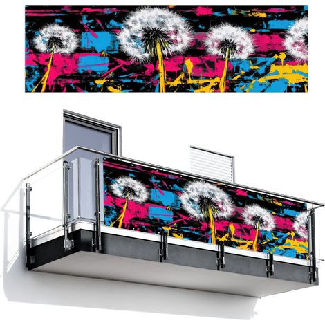 PANTALLA DE PRIVACIDAD PARA BALCÓN Arte callejero - Colorido - Pared 300x95 (1/4)