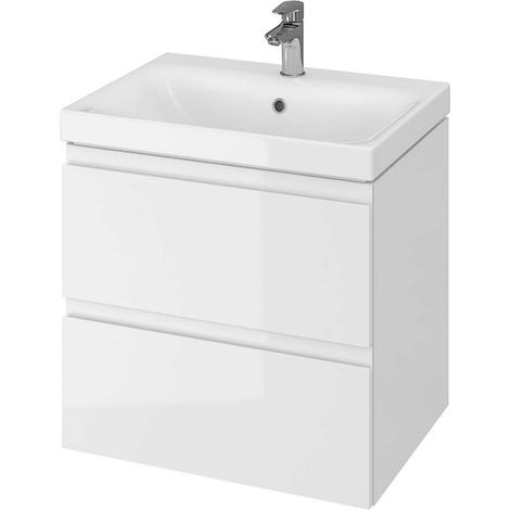 Cersanit Moduo - Mobiletto da lavabo, 57x60x45cm cm, 2 cassetti, bianco S590-010-DSM (1/2)