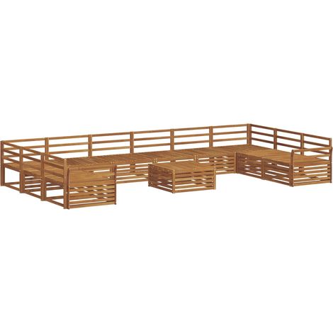 Sofa Sets 11 pcs Natural Solid Acacia Wood vidaXL (1/5)
