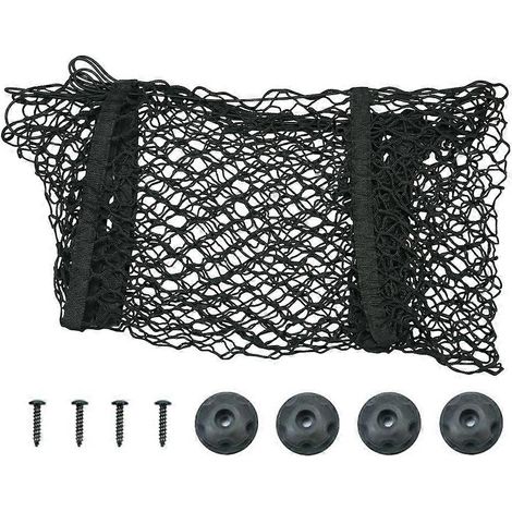 Filet de rangement pour coffre de voiture, sac à accessoires pour coffre de véhicule, conteneur en filet pour coffre de voiture-110X30cm-Black (1/3)