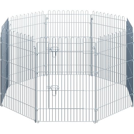 Welpen- und Haustiergehege, 8 Paneele aus Stahl 63 x 91 cm, MODENUIT (1/4)