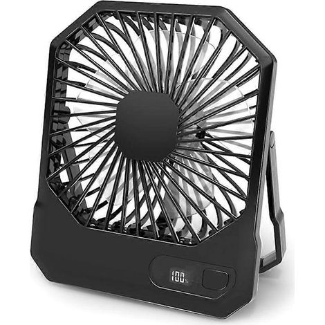 Kleiner, tragbarer Tischventilator für den Außenbereich, 3 Geschwindigkeitsstufen, Schwarz