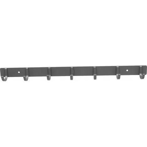 Appendiabiti da parete in metallo grigio scuro, mensola multifunzionale ideale per riporre gioielli e cappelli.