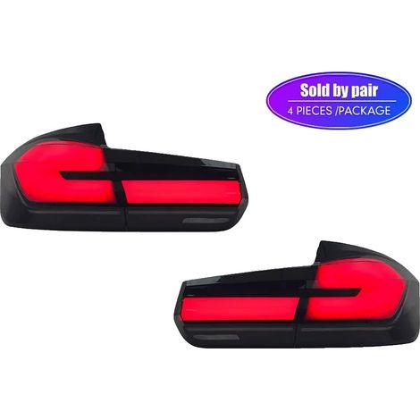 Conjunto de luces traseras, compatible con BMW Serie 3, tecnología LED, diseño plug and play, color negro. (1/2)