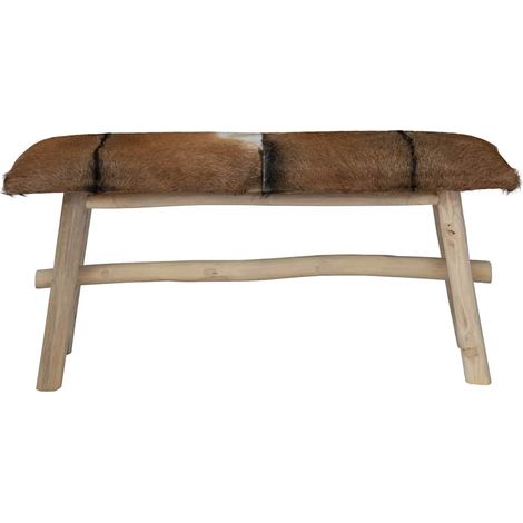Maison Exclusive - Panca in Pelle di Capra e Teak