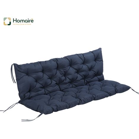 HOMAIRE Banquette 3 places 150x98x8 cm, coussins avec bandes, intérieur/extérieur, bleu foncé