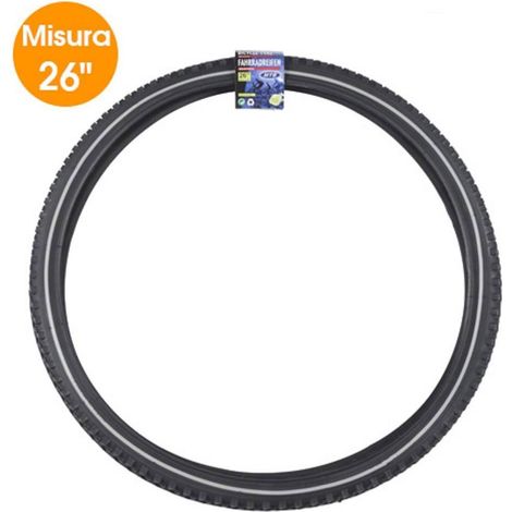 Trade Shop - Neumático De Bicicleta Mtb Reflectante 26 1.75 Con Banda De Bicicleta De Rueda - (1/2)