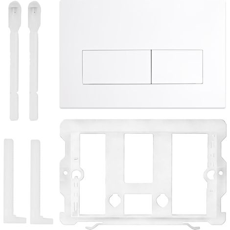 Plaque de déclenchement pour chasse d'eau de WC, compatible avec Sigma 01, UP300/320, remplacement facile de la double chasse d'eau, remplacement pour double chasse d'eau en blanc (1/5)
