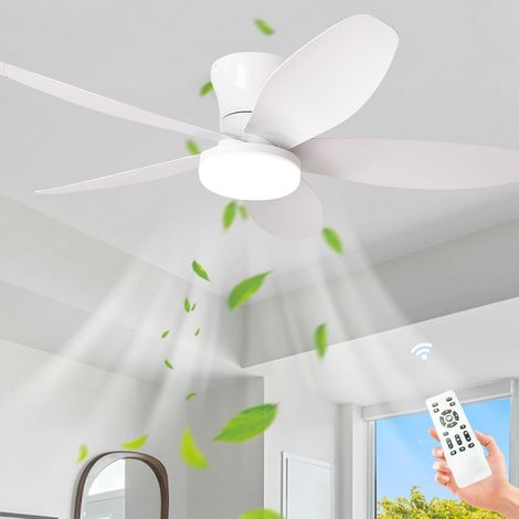 Deckenventilator mit LED-Beleuchtung, leisem Gleichstrommotor, Fernbedienung, 6 Geschwindigkeitsstufen, 3-farbig dimmbarem Licht, Sommer-/Winterfunktion, Timer, für Wohnzimmer, Schlafzimmer, Küche – 1 (1/5)