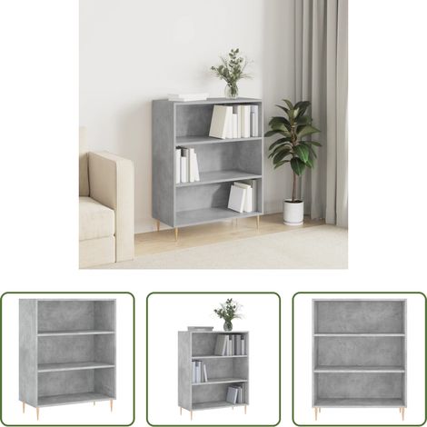 Rangement livres - Bibliothèque gris béton 69,5x32,5x90 cm bois d'ingénierie (1/5)