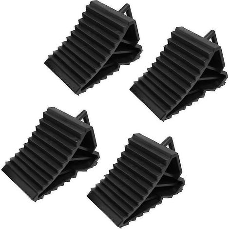 Lot de 4 cales de roue antidérapantes noires pour véhicules (voiture, camion). (1/4)