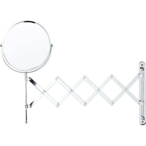 Ausziehbarer Wand-Schminkspiegel YVELINES 57 cm 36 cm Metall Silber (1/5)