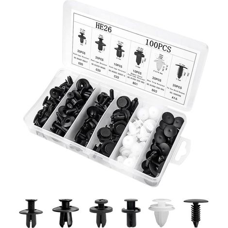 100PCS Clips de Fixation Voiture,Clips Voiture,Rivet Plastique,Clips de Fixation,Rivet Plastique Voiture,Clips Plastique Voiture (1/4)