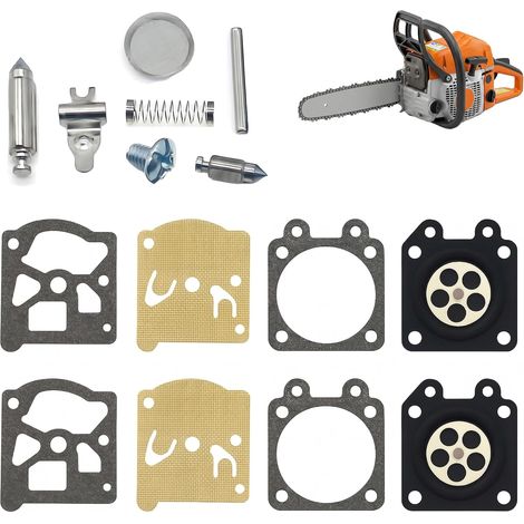 Membrane carburateur kit de réparation joint D10-WTA pour tronçonneuse et débroussailleuse, lot de 2 pièces, compatible moteurs thermiques de jardinage et d’élagage, pièces de remplacement pour carbur (1/5)
