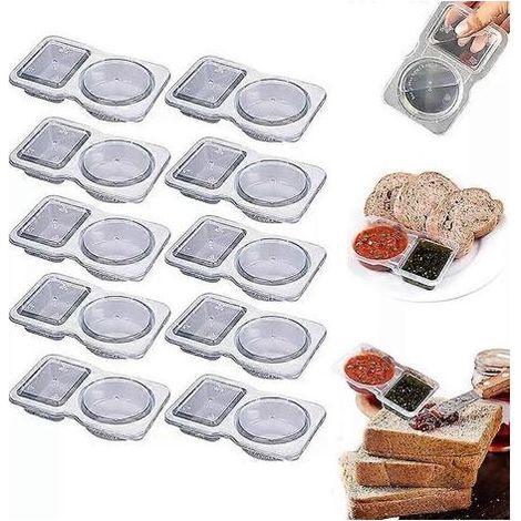 Lot de 10 boîtes à goûter réutilisables. pliables. avec couvercles. pour noix et fromage. (1/5)
