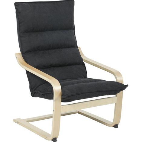 Fauteuil de salon noir en velours avec dossier haut et pieds en bois, 67x83x105 cm, confort élégant pour séjour contemporain