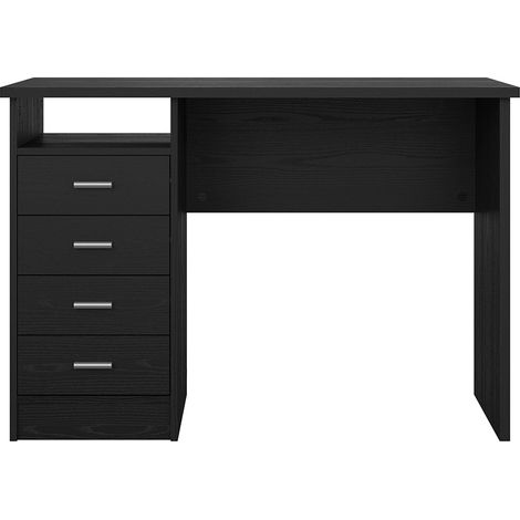 FunctionPlus Schreibtisch 4 Schubladen, 1 Ablage schwarze Asche-Dekor. (1/5)