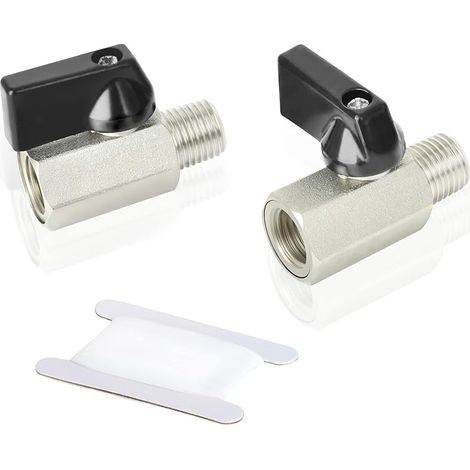 Stück 1/4" Innengewinde x 1/4" Außengewinde Hochleistungs-Kugelhahn-Absperrschalter aus vernickeltem Kupfer (1/5)