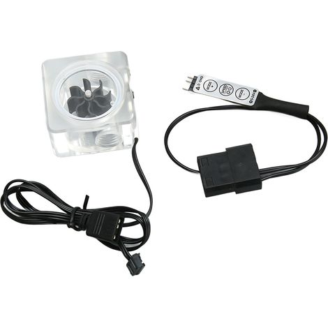 Indicateur de débitmètre d'eau pour PC, 8 hélices, 3 modes de fonctionnement, commande manuelle à distance, filetage G1/4 noir, vitesse de rotation, refroidissement par eau (1/4)