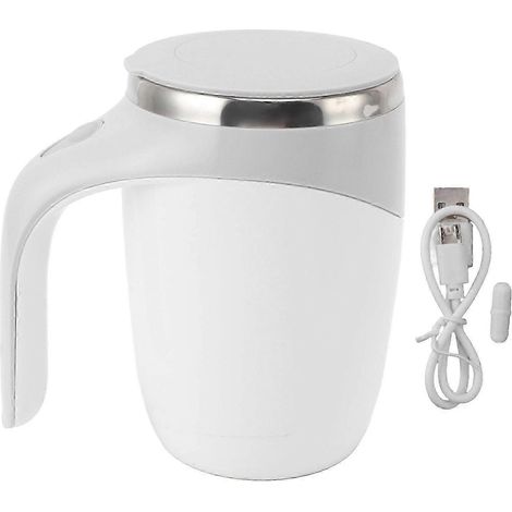 Mug magnétique automatique, alimenté par piles, revêtement en acier inoxydable, blanc, qualité supérieure. WHBYV (1/4)