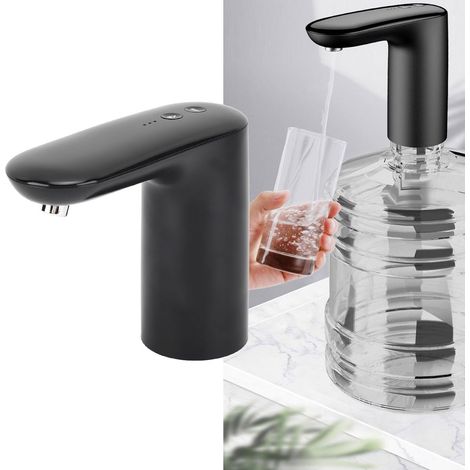 Bomba eléctrica para botellas de agua, dispensador de agua automático portátil e inalámbrico, apto para el hogar y para acampar, color negro. (1/5)