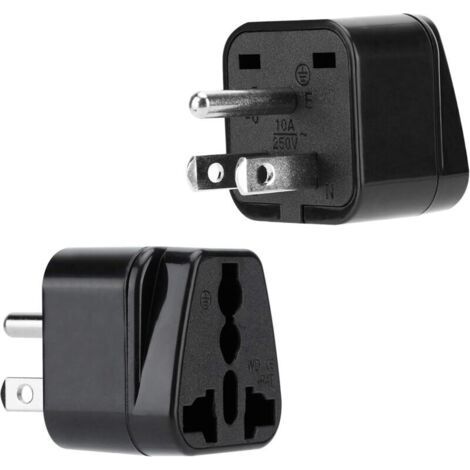 Set of 2 Pieces Type B Travel Adapter for Power Socket for Germany, Italy, Spain, France – Converter Conversion Device (1/5)