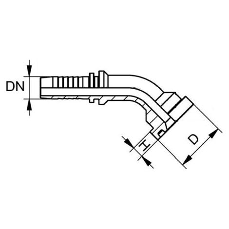 SFS Extremo de 45° DN20 41.3 3/4" 9000 PSI 4SH SC