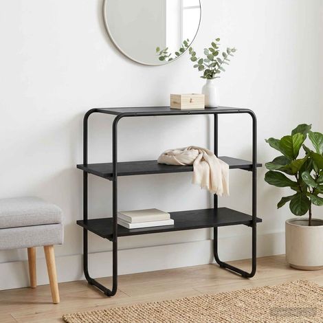 Mesa Consola Roble Negro 100 x 41 x 75 cm Madera de ingeniería