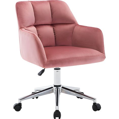 Sedia da ufficio Altezza regolabile Velluto Rosa - PEGA (1/4)