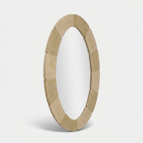 Specchio da parete ovale effetto pietra 120x70 Pebble Oval Radiance (1/5)