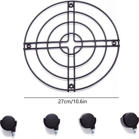 Support robuste en fer pour plantes en pot avec roulettes, support rond pour pots de fleurs, pour l'intérieur et l'extérieur