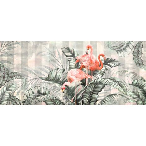 Papier peint panoramique - Flamants Roses - 195 cm x 86 cm (1/2)