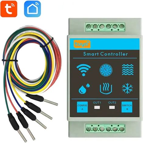 Tuya Controller Smart WiFi per Livello Acqua con Doppia Uscita a Relè e 5 Sonde