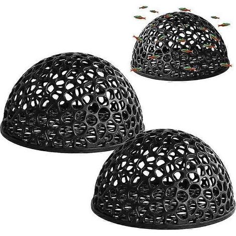 Cachette pour crevettes d'aquarium, abri poreux en forme de grotte, tunnel de repos amovible pour la reproduction des crevettes, lot de 2, noir (1/5)