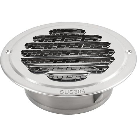 Ventilation Grille 100mm Stainless Steel 304 Circular Wall Ventilation Valve, Insect and Weather Resistant Air Vent Cover Rain Protection (1/5)