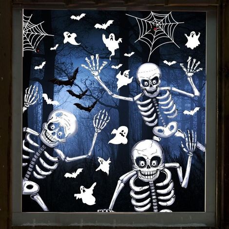 Créez une Atmosphère Effrayante D&39Halloween: Les de fenêtre deco Halloween sont tous des deco d&39Halloween différents éléments d&39Halloween comprennent 8 feuilles. Chaque feuille mesure 21 29.5 c (1/4)