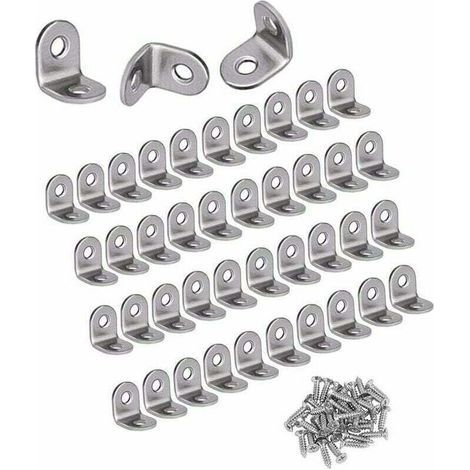 Equerres Metalliques.30PCS Equerre de Fixation Petits Equerre Angle Support Angle Droit en Acier Inoxydable Support d'Angle à 90 Degrés. 20 x 20 x 16mm.pour Bois.Meubles.Placard. (1/4)