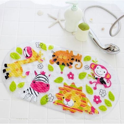 Tapis de Baignoire Antidrapant - Blanc - 38x69cm - PVC - Ventouses Puissantes - Anti-Moisissure transparent tran ANTI-DERAPANT BAIN (1/4)