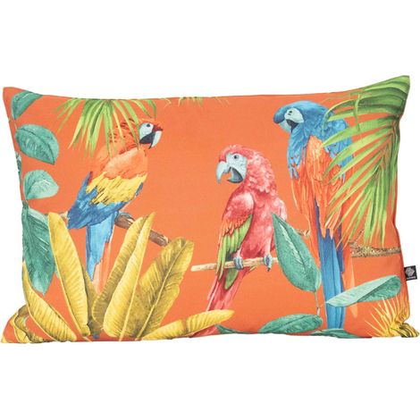 Coussin outdoor imprimé perroquets Orange 40x60 cm (1/2)