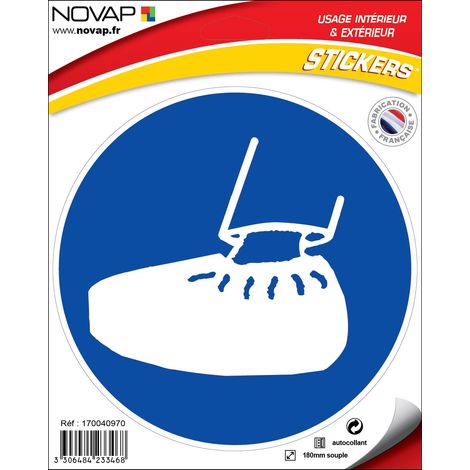 Panneau Port obligatoire de sur chaussures - Adhésif Ø180mm - 4233468