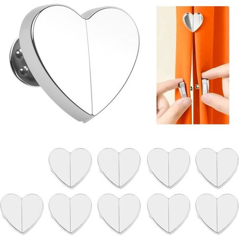 10 Pz Pinze Calamita Tenda della Doccia Clip magnetica Tenda Doccia, Clip richiusura galleggiante a Forma di cuore, potenti calamite per Tende, blocca il vento rompe (1/5)