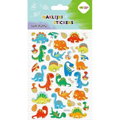 3D-Aufkleber mit weichen, flauschigen Dino-Motiven, 110 x 205 mm, fröhliche Farben